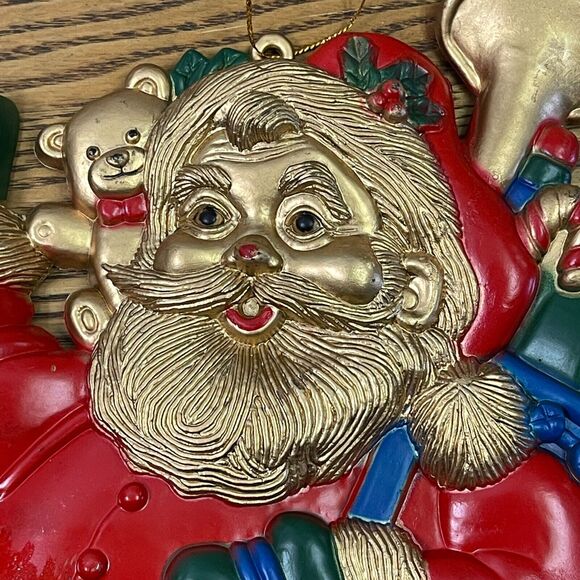 Vintage 12" Plastic Santa Claus Wall Hanging Christmas Decor Door Holiday - Picture 8 of 11